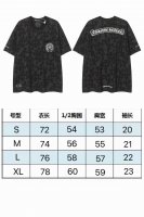 现货 2271 新款夏季潮牌字母暗纹十字架满印马蹄梵文卷轴男女款短袖T恤250克32支纯棉 颜色：黑色 码数：S M L Xl