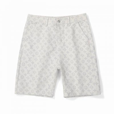 louis Vuitton路易威登 Lv 满印Logo Ss25夏季新款 Sottfrunk系列牛仔短裤 老花满印Logo 高品质丹宁牛仔面料 洗水做旧 男女同