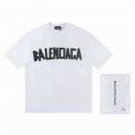 高版本Balenciaga 巴黎世家 发泡字母印花短袖 对色定染面料 字母采用发泡立体工艺 超精细平网印花工艺 对位定点印花 采用细致纱网材质做网板 定染纯棉面