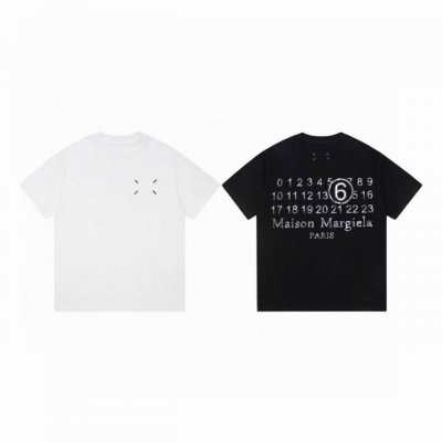 maison Margiela Mm6 马吉拉前四角标后日历Logo印花情侣圆领短袖T恤 Color：黑色 白色 Size：S M L Xl Number：24