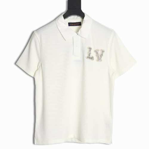 Louis Vuitton 路易威登 Lv 24Ss 烫钻polo短袖T恤 专柜1 购入 水钻串珠的工艺 全部需要手工 从年前买的原版一直在现在才出货 原因就是