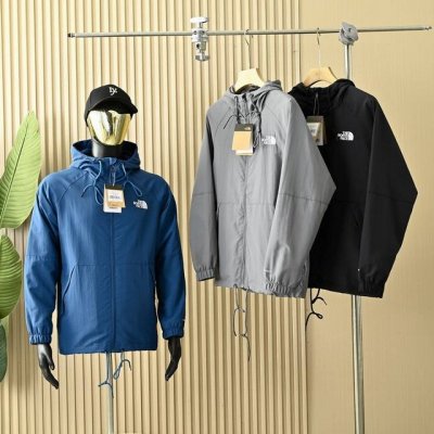 上新 高版本轻薄外套 Tnf北面春夏季经典款拼接纯色轻薄连帽冲锋衣外套！男女同款网红博主推荐款！ 尺码:S.M,L,Xl,2Xl, 颜色 黑色.灰色.海蓝