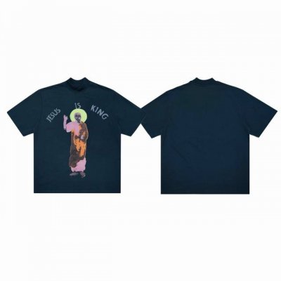 Cpfm Kanye 侃爷 宗教系列耶稣为王发泡印花大版型情侣圆领休闲短袖-原单版本 Color：藏青色 Size：S M L Xl Number： 21 原版