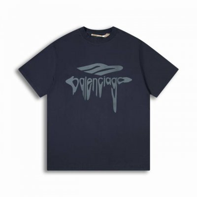 正确版高品质 Blcg巴黎世家2025Ss 3B新款溶解字母Logo磨破廓形短袖T恤 Size Xs S M L