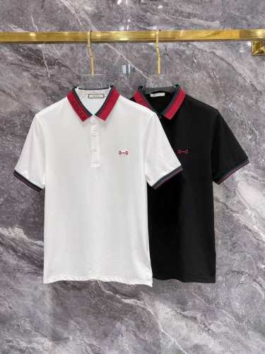 古驰25Ss新款春夏短袖翻领T恤polo，最高版本客供定制高端朱地面料简单时尚款，螺纹拼色螺纹配色超级好看！胸前Gg刺绣经典Logo简单大方的款式！满满的高级感