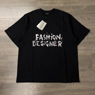 balenciaga 巴黎世家25Ss 专柜同步结晶金沙 Logo 印花情侣圆领短袖T恤-顶级版本 Color：黑色 Size：S M L Number：240