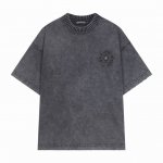 Ch高版本克罗心Chrome Hearts 2025春夏新款马蹄十字印花水洗贴布绣短袖T恤，面料：26支双纱 320克重，重洗水炒色+吊染 印花工艺：贴布绣工艺