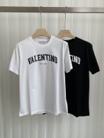 valention.春夏新品字母立体印花标识短袖T恤，采用定制80支双股丝光棉面料；黑色 白色 S～Xxxl 可定制4Xl、5Xl