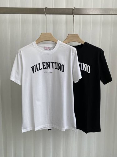 valention.春夏新品字母立体印花标识短袖T恤，采用定制80支双股丝光棉面料；黑色 白色 S～Xxxl 可定制4Xl、5Xl