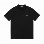 Celine 赛琳 2025新款 凯旋门Logo刺绣 男女同款 休闲polo衫 定制珠地棉面料 进口田岛机刺绣工艺 领标吊牌主唛三标齐全 颜色：黑色 尺码：M-