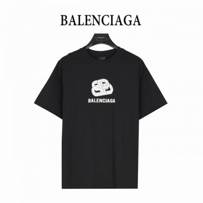 Balenciaga 巴黎世家 25Ss 锁扣烫银压字母压胶短袖T恤 面料采用高克重260G重精梳棉，定制1:1螺纹，面料舒适亲肤无异感， 制定染面料，纺织密度