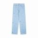 上新： 款号：B902 Louis Vuitton 路易威登Lv新款彩色字母刺绣Logo牛仔直筒阔腿长裤 1面料采用定制原版牛仔布料，布面纹理清晰 质地柔软不是