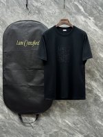 Loe2025新款 高密度刺绣经典Logo 男女同款 短袖T恤 定制280克纯棉面料 领标吊牌主唛三标齐全 颜色：白色 黑色 尺码：S-2Xl