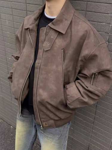 200 Carhartt 25Fw 卡哈特机车Pu皮底特律皮衣夹克 2025年卡哈特最新单品 满满的美拉德色系风 美式复古味儿十足 领子给你们做了经典的皮带扣