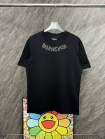 90 款号 G44 巴黎发泡字母印花圆领短袖 Balenciaga官网Zp同步新款T恤 面料采用32支双纱280克高克重纯棉面料 同缸定织定染原版同色螺纹 进口