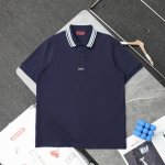 上新160【顶级复刻 高端定制】 - Gucci/古驰·新款刺绣Logo条纹翻领休闲Polo衫短袖T恤 - 款号：5023 - 颜色：宝蓝 米白色 - 购入原版