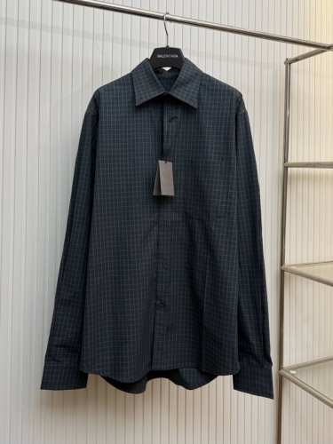 bal 巴黎25Ss格纹翻领长袖衬衫 Size：S M L Xl