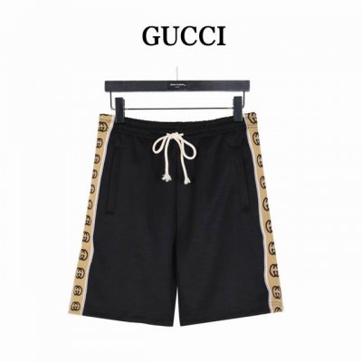 Gucci 古驰 古驰侧边双G反光织带短裤 市面顶级版本，面料升级，官网同步。今主面料订织丝盖棉布料，面料柔软细腻光滑，侧边采用定织芝麻纹织带位置左右对称，反光