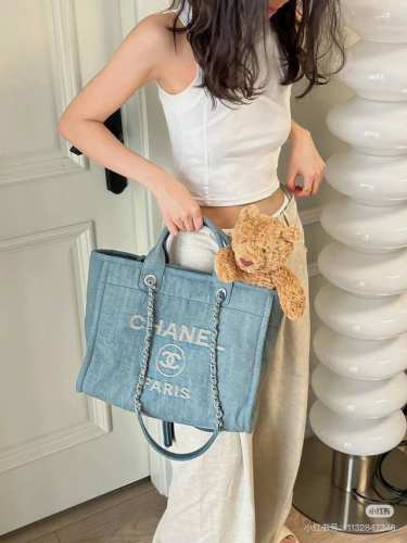 chanel购物袋牛仔
