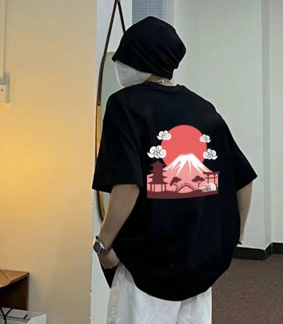 The North Face 北面24Ss日系富士山祥云圆领短袖半袖T恤 面料采用260克纯棉双纱食毛面料 双线二本针压线 久洗不变形 原版定制三标 高端进口印