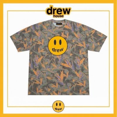 正确版本上新 D19# -顶级版本 Drew House 笑脸字母天堂鸟印花短袖T恤宽松版男女同款- 按Dw原版1:1复刻从面料到辅料全部跟Zp保持一致，面料：