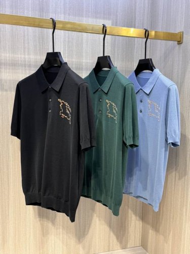 型号D-7308#，B家 2025春夏最新格纹战马提花男士翻领短袖针织衫，精选针织棉质面料制成， 80支超柔长绒棉，16针密致针法，纹理清晰，紧密不易变形，质感