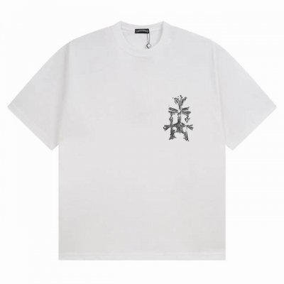 d35 克罗黑白经典款短袖T恤采用定制面料丶1比1配色罗纹丶环保印花。无味色彩鲜艳丶250克高克重纯棉面料黑白色 S-Xl