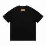 上新 louis Vuitton路易威登刺绣Logo短袖T恤 最高版本 定制面料 克双纱 辅料 开模原版过鉴定领标100%真丝洗水标 正品代购级原版吊牌配套吊绳