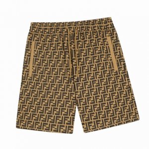 芬迪 Fendi 夏季新款 经典双F老花满印休闲短裤，定制毛圈面料，定制定染，整体手感舒适，上身时尚有型，做工精湛！ Color：卡其色 灰色 Size：Xs