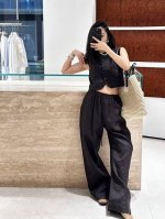 高品质 全亚麻马甲松紧腰长裤两件套，高支 100%纯亚麻面料 亲肤柔软 舒适度满分，无麻不夏天，自带呼吸感的“老钱风”必入系列！洋气套装三色 Smlxl