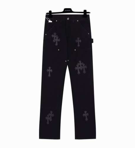 170［高端］款号：K010 【上新】Chrome Hearts 克罗心Matty Boy Sex Records 拼皮贴皮工装高街伐木牛仔裤- chrome