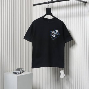 chrome Hearts 克罗心 彩绘十字架短袖 采用直喷进口机器印花 五金辅料均开磨定制正确配置 黑色2025克罗心正品包装 280克定制定染双纱棉 版型大