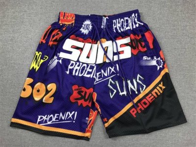 款号K119 顶级刺绣版本 太阳队涂鸦刺绣口袋裤篮球短裤 Just Don Nba 球队球裤系列单品 -定制优质网眼布面料，Dri-Fit 技术导湿速干， 防静