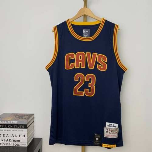 70 款号S00023 顶级刺绣版本 Nike Nba 复古球衣15 16赛季骑士队总冠军勒布朗詹姆斯23号球衣 颜色： 藏青色 尺码：S-2Xl 面料：定制2