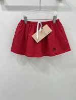Miumi*25新款Miu系少女系穿搭！知识分子风花苞蓬蓬超短半裙！定制进口衬衫面料挺阔有型。双层工艺三角内裤设计，抽绳松紧腰版型上身绝绝子！复古风甜妹穿搭！刺