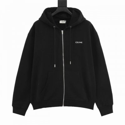 款号Y806 Celine 赛琳 基础字母拉链连帽卫衣 与巴黎世家风格不同的是Ce这个品牌的面料不会追求克重和厚度，这款是23春夏的外套所以面料克重会比较低，上
