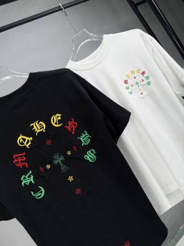 chrome Hearts 克罗心25Ss夏季新品T恤 Logo五彩色绣花+贴布绣 定制面料 颜色 黑色 白色 码数 S-Xl