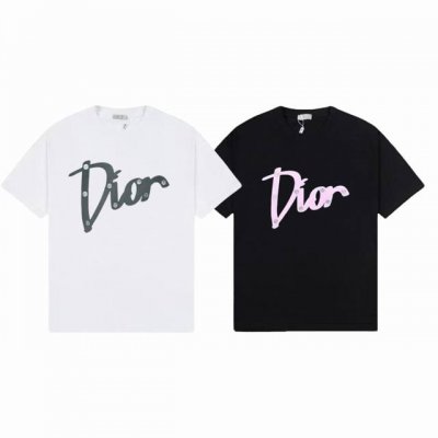 上新款号 D1039 dior 2025春夏新款首发专柜最新款短袖圆领T恤印花 -面料 260G双纱纯棉短袖 配套320G纯棉罗纹 原版面料 官方同款 男女同款