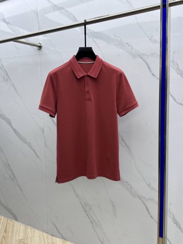 L p2540春夏新款男士翻领polo衫短袖T恤 柜台同步发售 简洁时尚百搭 高端品质 胸前凹凸Logo设计 袖口特定螺纹针织完美拼色，定制进口双股丝光珠地棉面