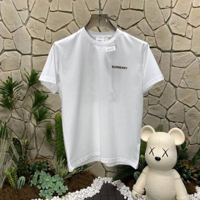 panda版本 供货 #代购级 巴宝莉 Burberry博柏利 经典徽标字母刺绣针织宽松圆领休闲短袖T恤 男女款 白色 秒杀市面上一切版本 只能说根本就不是一个
