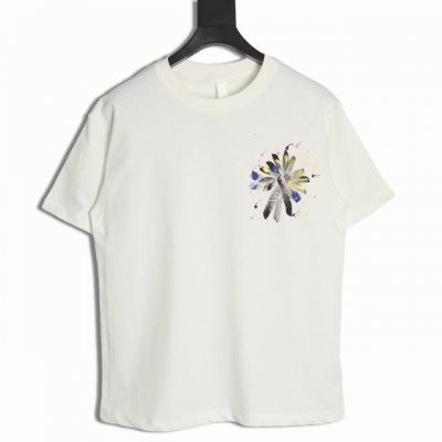 Chrome Hearts 克罗心 彩绘花瓣短袖T恤 采用直喷进口机器印花 五金辅料均开磨定制 正确配置 黑色2025克罗心正品包装 克定制定染双纱棉 版型大