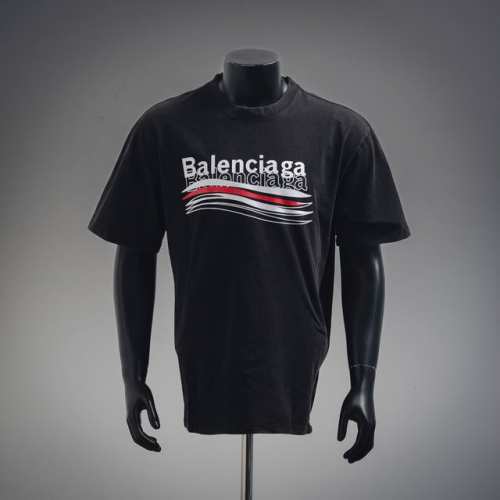 balenciaga 巴黎世家 Blcg 25Ss 波浪纹可乐印花短袖T恤 size:S-Xl