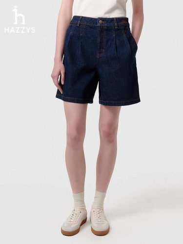 Hazzys哈吉斯牛仔短裤女2025夏季新款复古时尚裤子舒适潮流休闲裤 phiz牛仔短裤 可以从夏天穿到秋天的一条牛仔短裤~ 韩国知名时尚品牌 主打英伦复古风