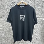 90 Alexanderwang精品情侣款短袖，站西同货源高端品质，加厚加款螺纹久洗不垮，内外同平整度高端230克纯棉面料。丝网印花透汗无惧。黑色，铁灰，白色