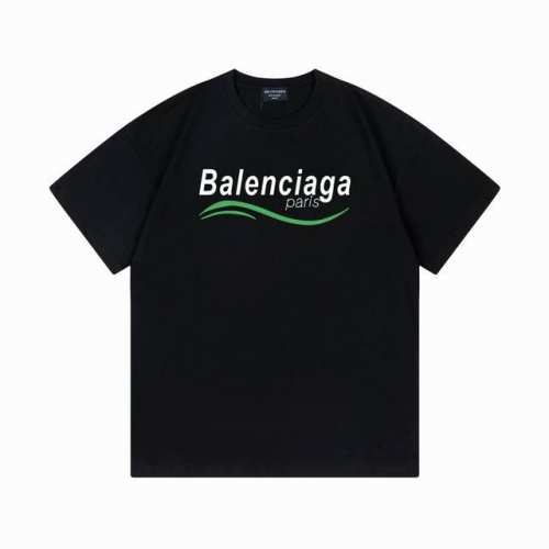 balenciaga 巴黎世家 2025新款 海浪字母Logo 男女同款 短袖T恤 定制300克100％双纱纯棉面料 定染32支双股螺纹 领标吊牌主唛三标齐全