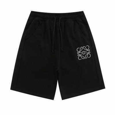 上新 高版本 Loewe罗意威Ss前后刺绣火焰口袋休闲情侣宽松纯棉毛圈短裤 最高版本 辅料:开模原版过鉴定领标十100%真丝洗水标。正品代购级原版吊牌十配套吊绳