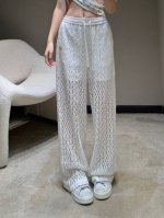 Valentin* 25Ss春夏新款 微标抽绳蕾丝镂空休闲长裤丨独家高版出品 颜色百搭高级 定制拼接腰头尽显高级随意感 视觉盛宴 四季必入的百搭单品订制面料 质