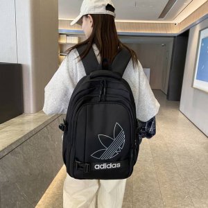 Adidas阿迪达斯 街头潮流休闲双肩包男女同款大容量运动旅行背包高中大学生书包电脑包 尺寸:47×32×21