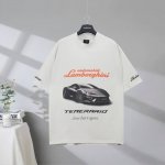 b115# 市场顶级品质 Balenciaga 巴黎世家2025Ss 联名兰博基尼Lamborghini字母印花短袖T恤 印花采用环保进口材料白墨直喷工艺 市场