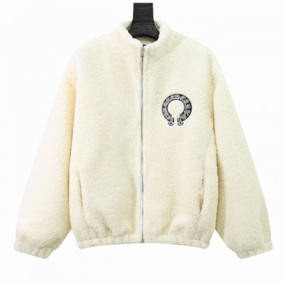款号Y611 Chromehearts 克罗心 刺绣字母兔绒拼接棒球服外套 渠道精品 潮男潮女Zui爱的棒球服夹克，市场各级版本都有 细节你们一定要对比 ，最牛